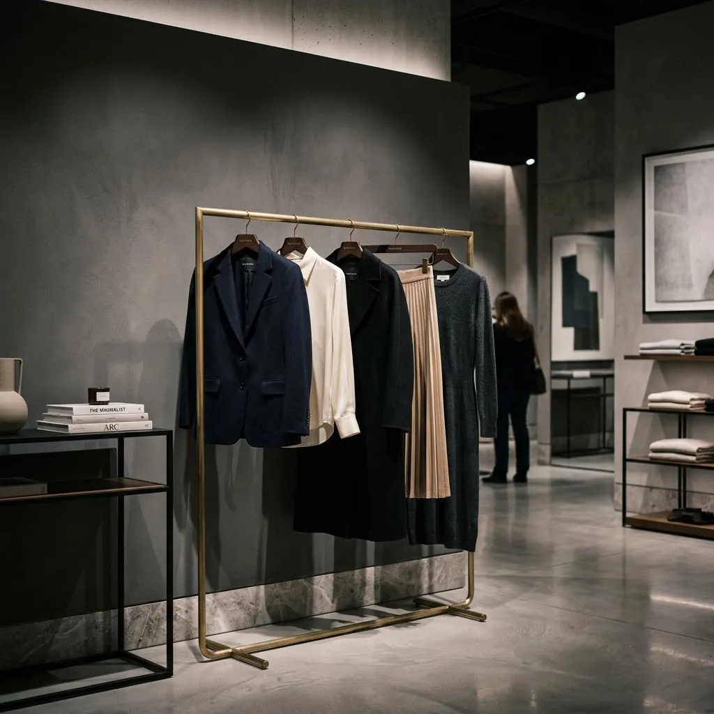 Modern high-end retail store inventory management using SIGAN smart RFID clothing tags.